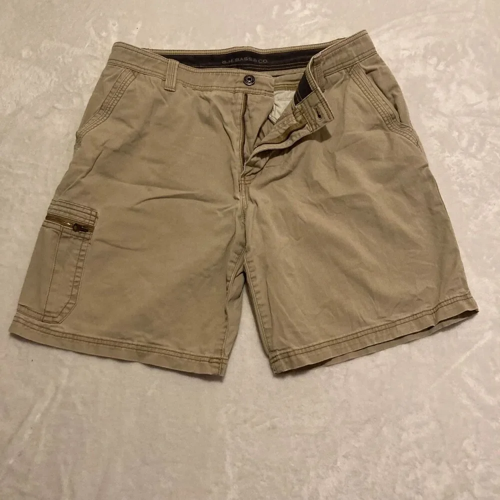 G.H. Bass & Co. Mens KHAKI‎ Groundwork Shorts 34x10 TAN